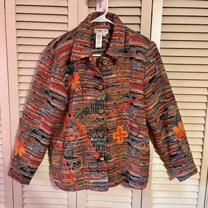 Vintage Coldwater Creek Tapestry Jacket * Sz Smal… - image 1